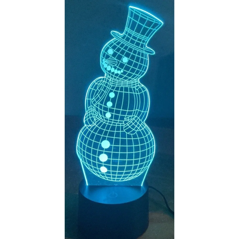 Decomantra USB Christmas Snowman Light, Seven Color Battery Or USB Power, Tested